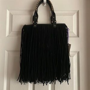 Black fringe purse